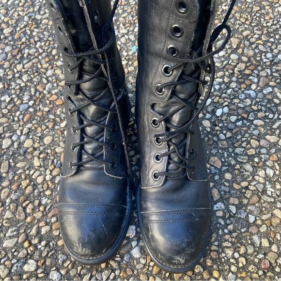 Vintage is military ANSI steel cap toe combat biker motorcycle boots 5 W - Picture 5 of 8